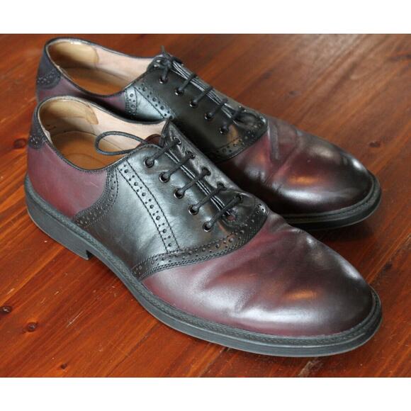 Florsheim Burgundy/Black Plain Toe Saddle Oxford Size 11.5 *NICE main image 6